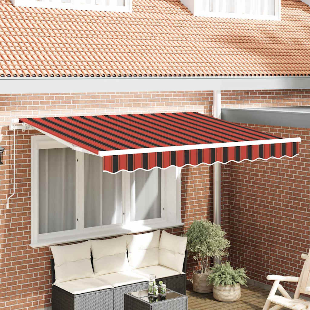 Inklapbare Luifel 250 X 200 Cm Stof Oranje En Zwart (Wit Frame)