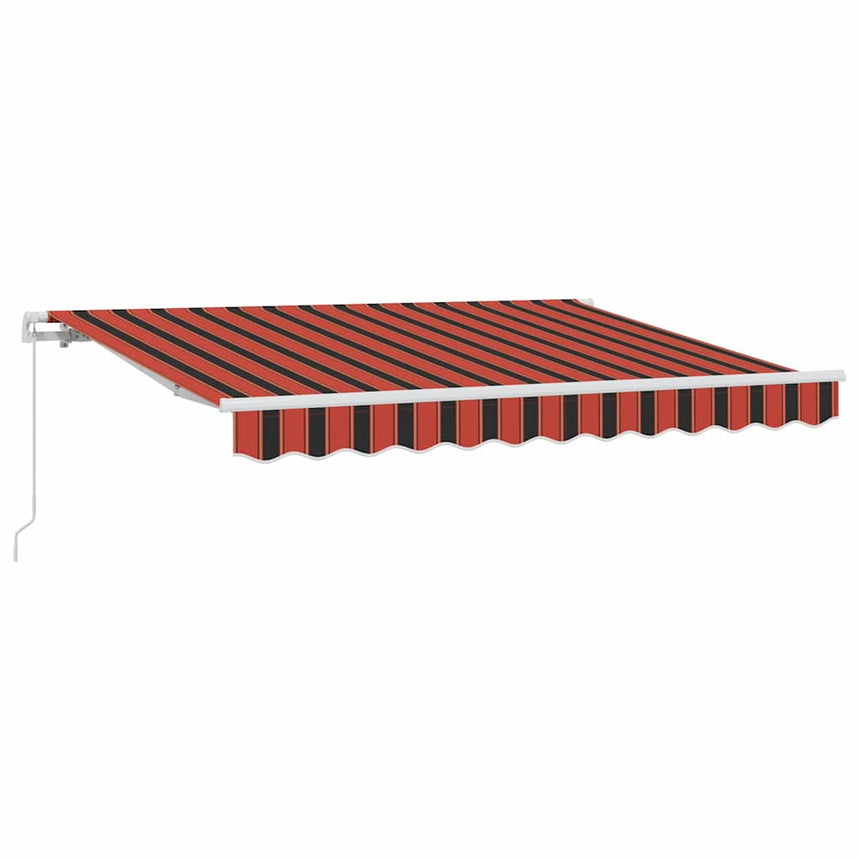 Inklapbare Luifel 250 X 200 Cm Stof Oranje En Zwart (Wit Frame)