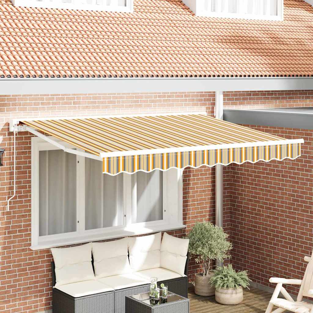 Zonnescherm Frame En 250 X 200 Cm Geel En Grijs (Wit Frame)