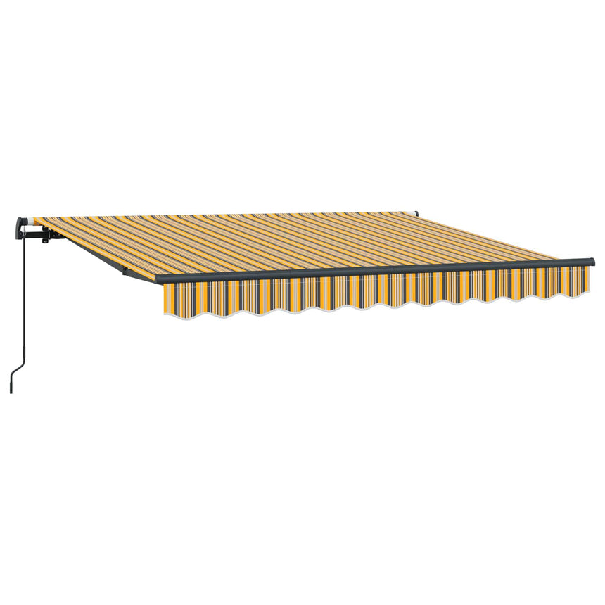 Inklapbare Luifel En 250 X 200 Cm Stof Geel En Grijs (Anthraciet Frame)