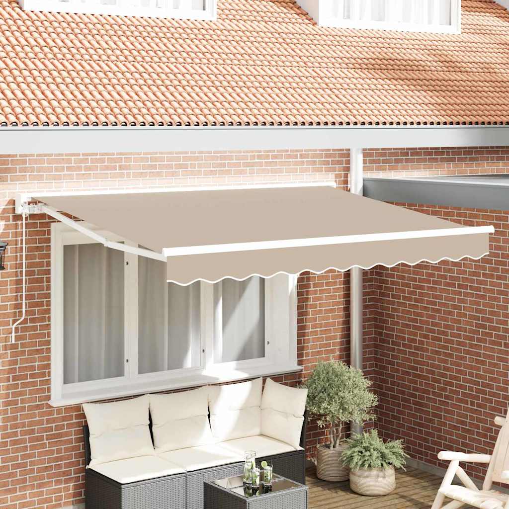 Zonnescherm Frame Beige 250 X 200 Cm Polyester Met Pu-Coating Beige (Wit Frame)
