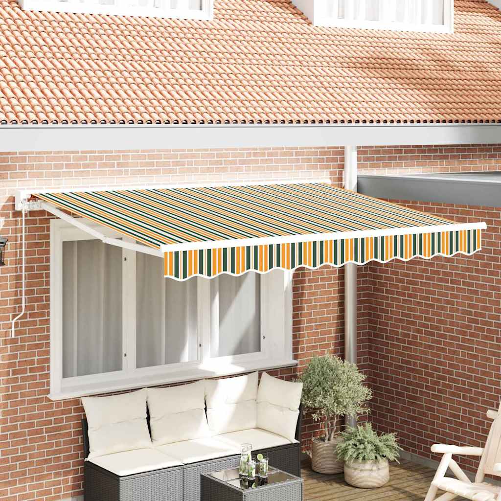 Zonnescherm Frame En 250 X 200 Cm Groen En Geel (Wit Frame)
