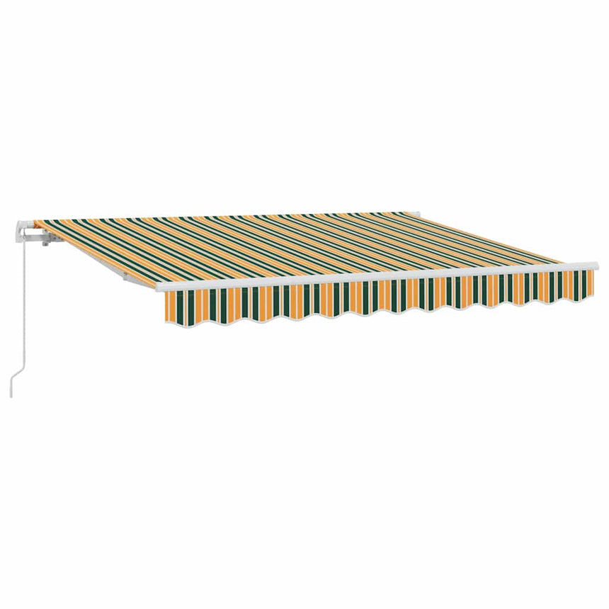 Inklapbare Luifel 250 X 200 Cm Stof Groen En Geel (Wit Frame)