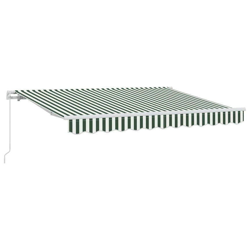 Inklapbare Luifel 250 X 200 Cm Stof Groen En Wit (Wit Frame)