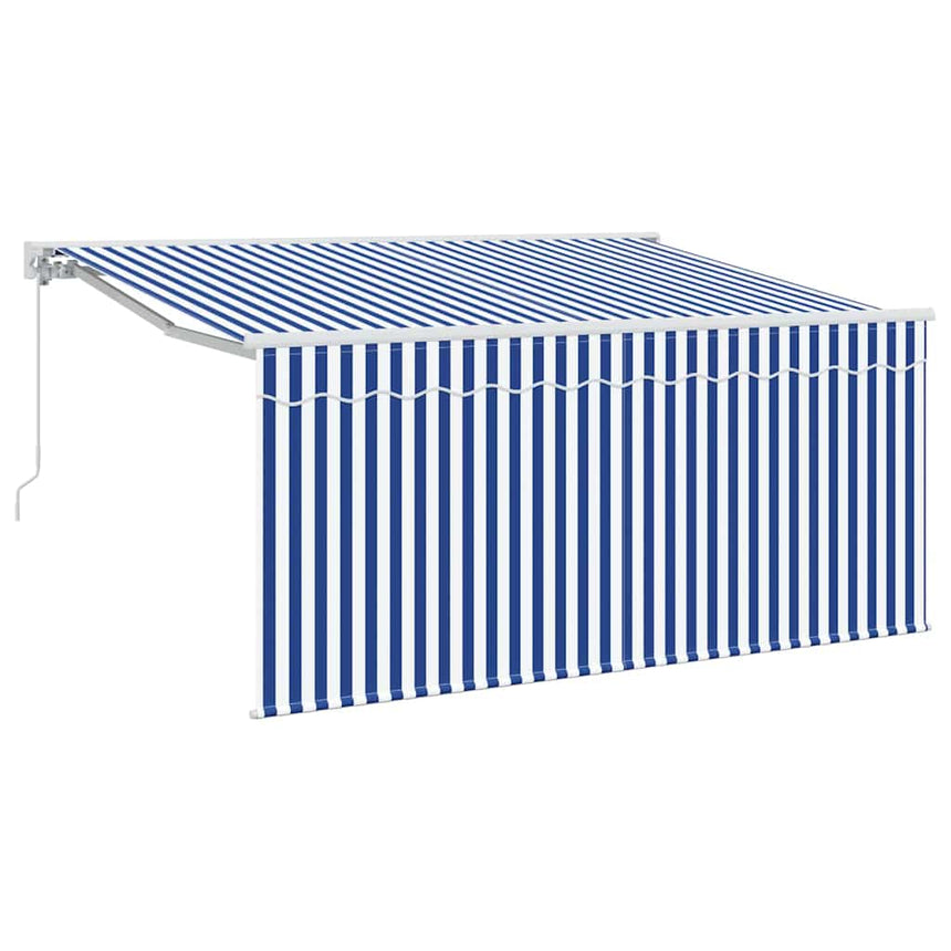 Inklapbare Luifel Blauw En Wit 300 X 200 Cm Crème (Anthraciet Frame)