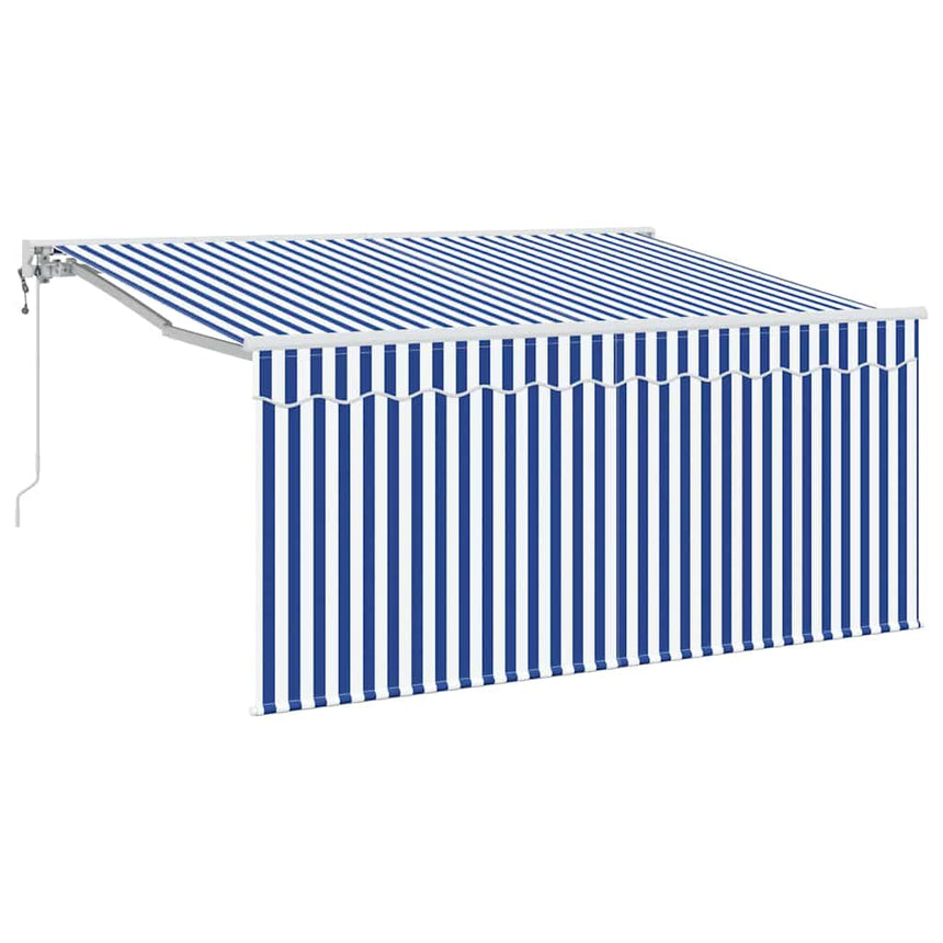 Inklapbare Luifel Blauw En Wit 300 X 200 Cm Crème (Anthraciet Frame)