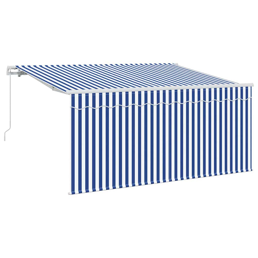 Inklapbare Luifel Blauw En Wit 300 X 200 Cm Crème (Anthraciet Frame)