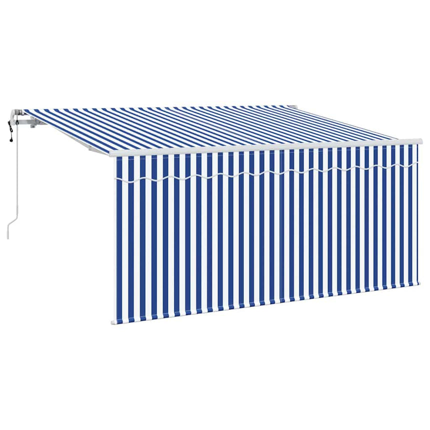 Inklapbare Luifel Blauw En Wit 300 X 200 Cm Crème (Anthraciet Frame)