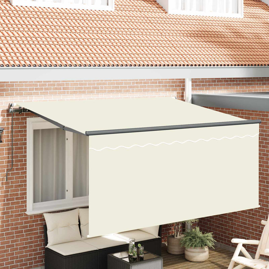 Inklapbare Luifel Crème 300 X 200 Cm Polyester En Aluminium Crème (Anthraciet Frame)