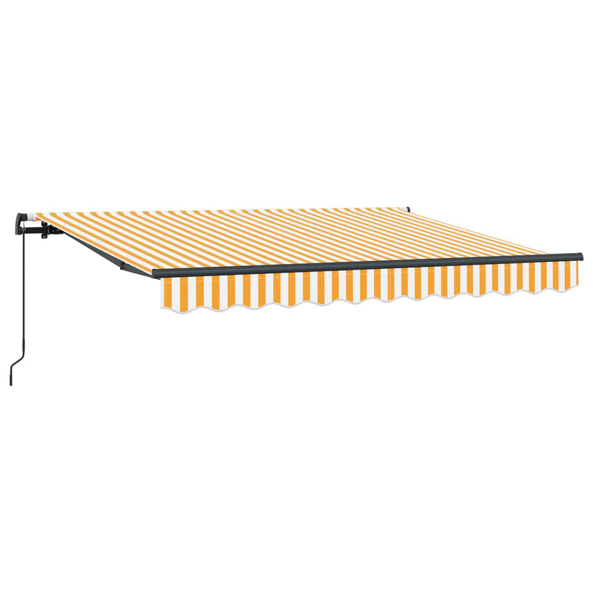 Inklapbare Luifel 300 X 200 Cm Stof Geel En Wit (Anthraciet Frame)