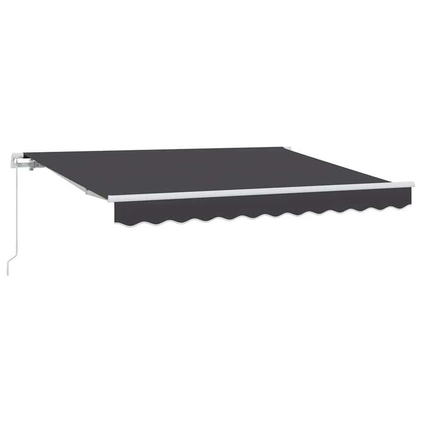 Inklapbare Luifel Antraciet 300 X 200 Cm Stof Antracietkleurig (Wit Frame)