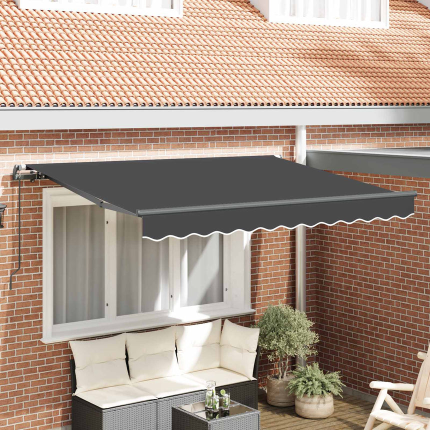 Inklapbare Luifel Antraciet 300 X 200 Cm Stof Anthraciet (Anthraciet Frame)