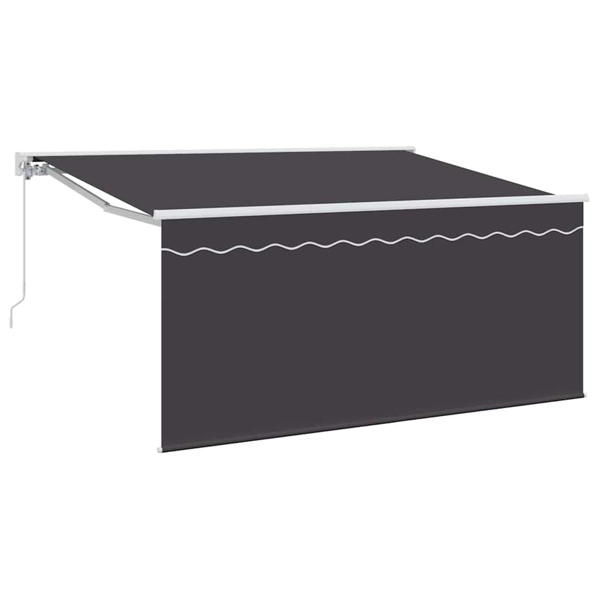 Inklapbare Luifel Gestreept Antraciet 300 X 200 Cm Stof Anthraciet (Anthraciet Frame)
