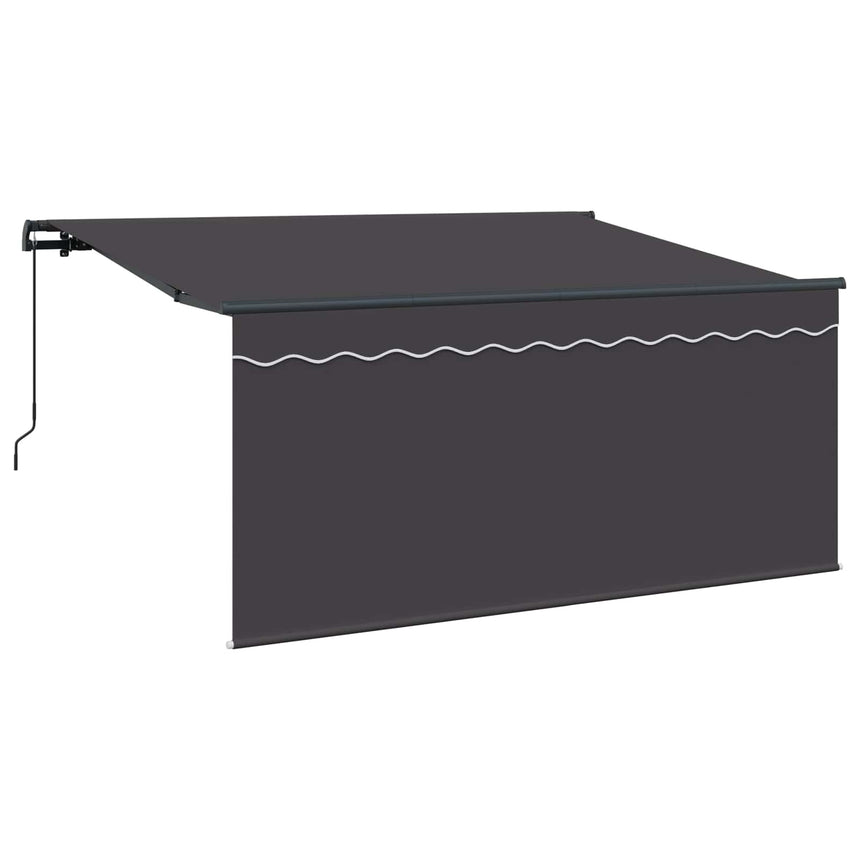 Inklapbare Luifel Gestreept Antraciet 300 X 200 Cm Stof Anthraciet (Anthraciet Frame)