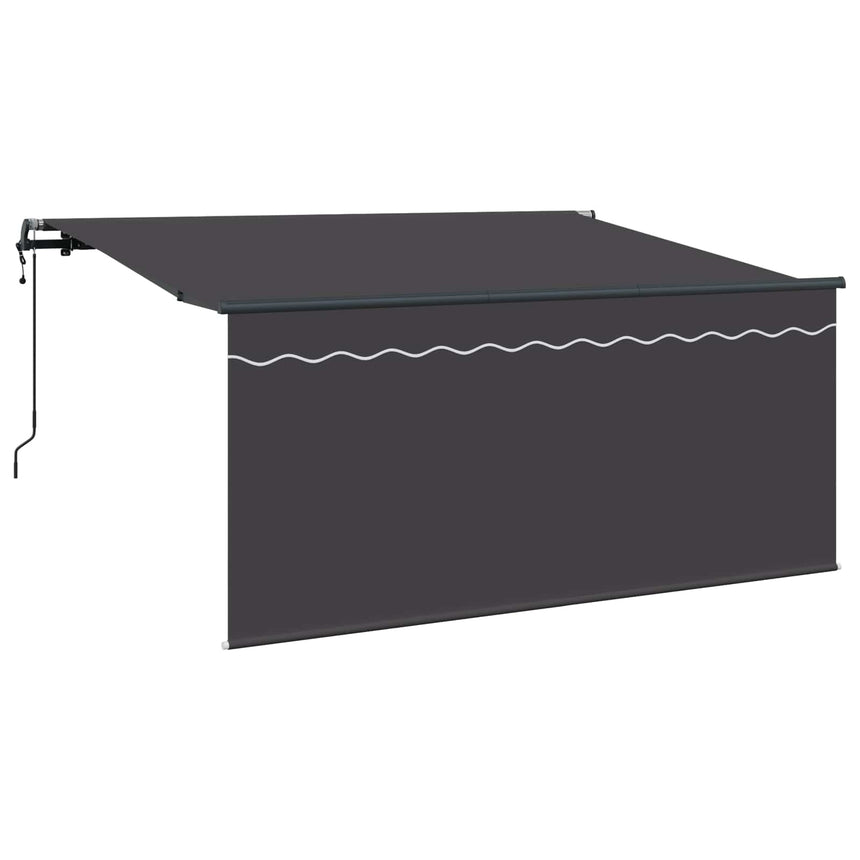 Inklapbare Luifel Gestreept Antraciet 300 X 200 Cm Stof Anthraciet (Anthraciet Frame)
