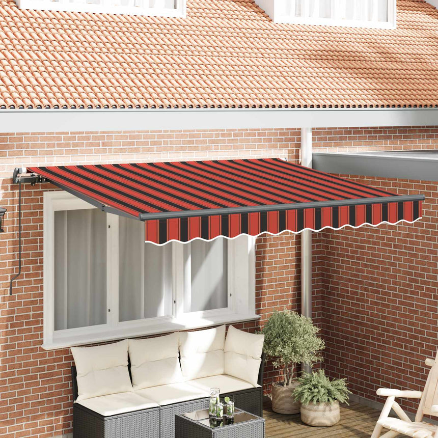 Inklapbare Luifel 250 X 200 Cm Stof Oranje En Zwart (Anthraciet Frame)