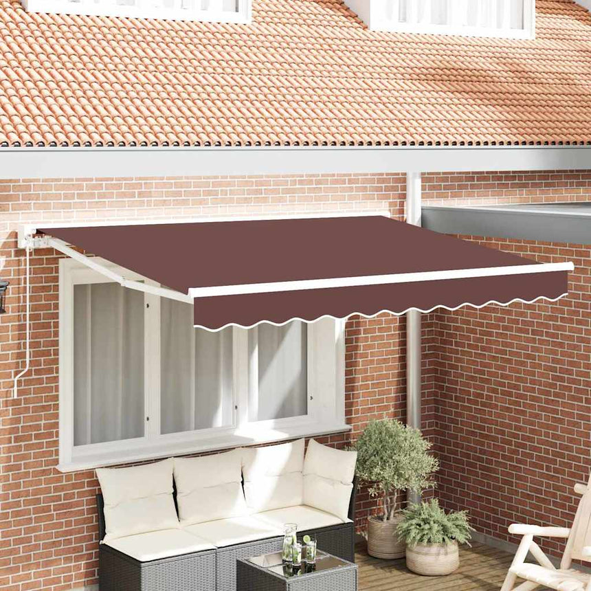 Zonnescherm Frame Bruin 300 X 200 Cm Polyester Met Pu-Coating Bruin (Wit Frame)