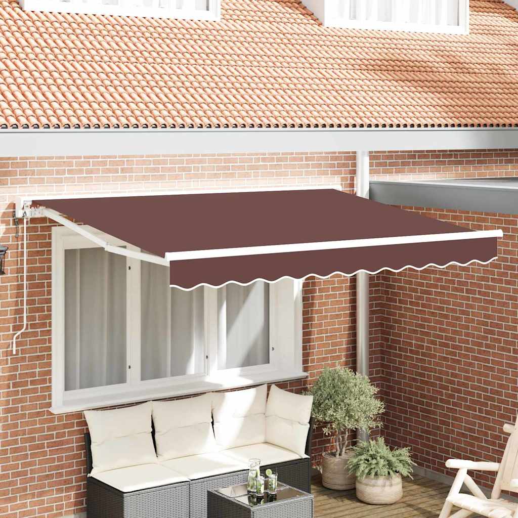Zonnescherm Frame Bruin 300 X 200 Cm Polyester Met Pu-Coating Bruin (Wit Frame)