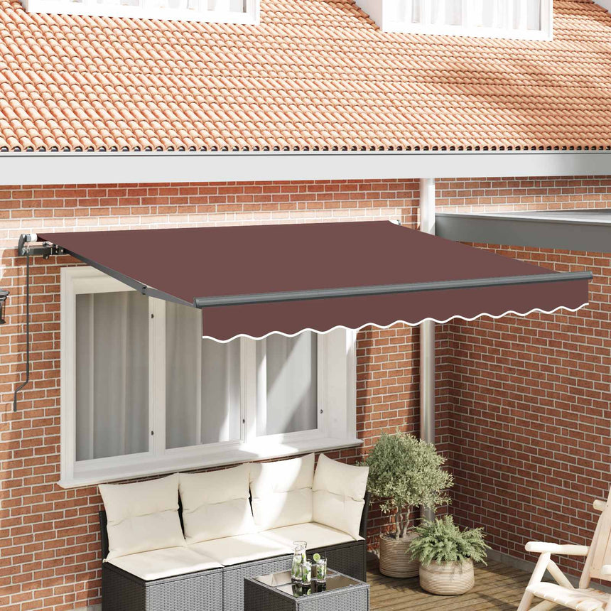 Inklapbare Luifel Bruin 300 X 200 Cm Stof Bruin (Anthraciet Frame)