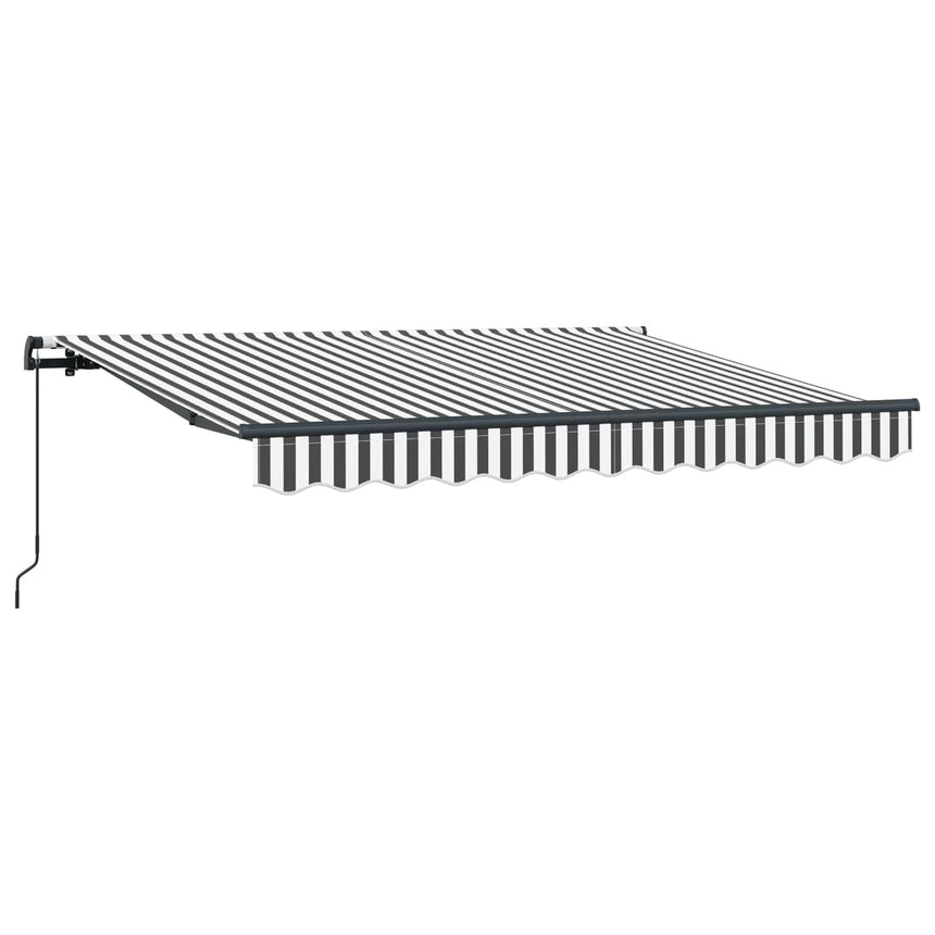 Inklapbare Luifel Antraciet 300 X 200 Cm Stof Anthraciet En Wit (Anthraciet Frame)