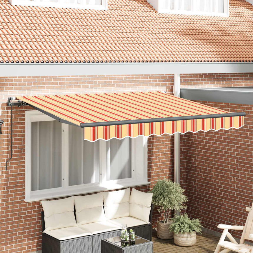 Inklapbare Luifel En 250 X 200 Cm Stof Geel En Oranje (Anthraciet Frame)
