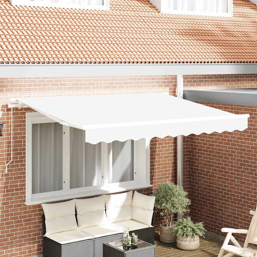 Inklapbare Luifel Wit 250 X 200 Cm Stof Wit (Wit Frame)