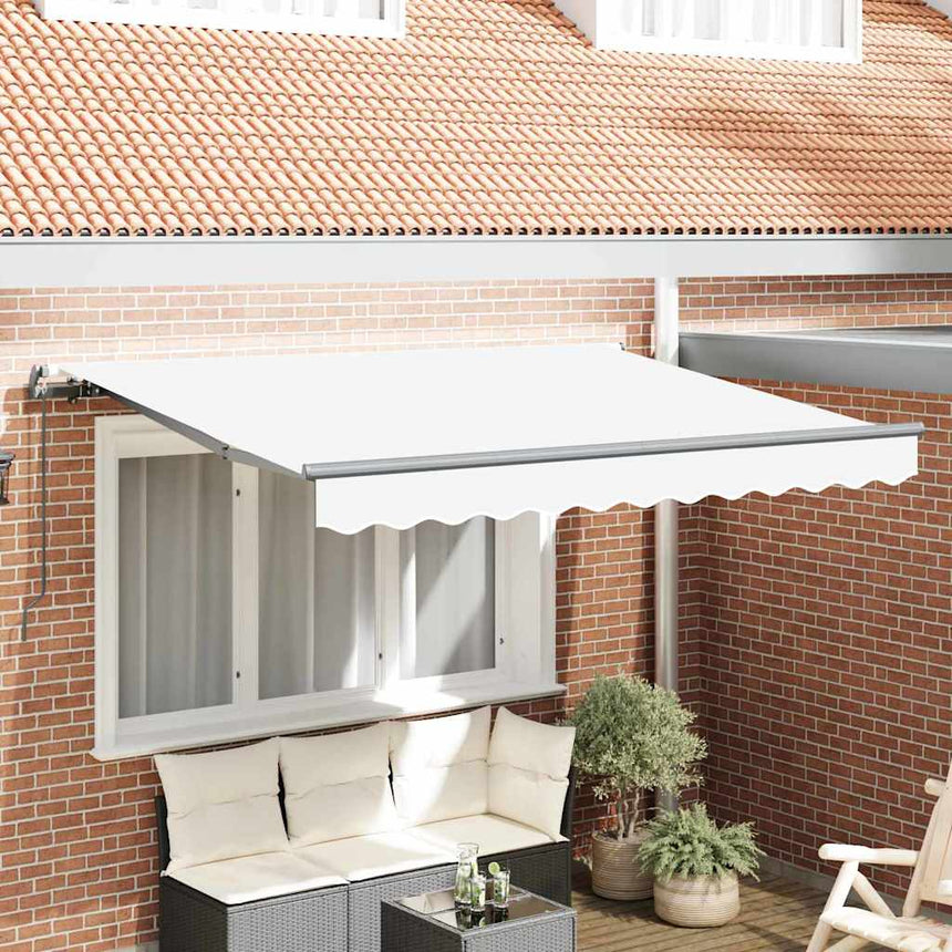 Inklapbare Luifel Wit 250 X 200 Cm Stof Wit (Anthraciet Frame)