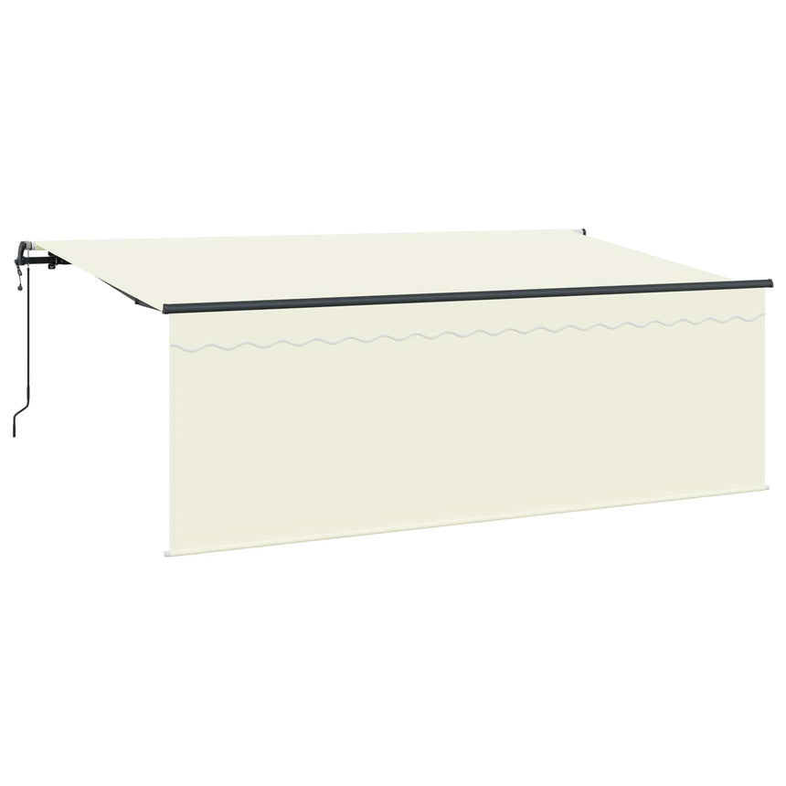 Inklapbare Luifel Crème 350 X 200 Cm Polyester En Aluminium Crème (Anthraciet Frame)