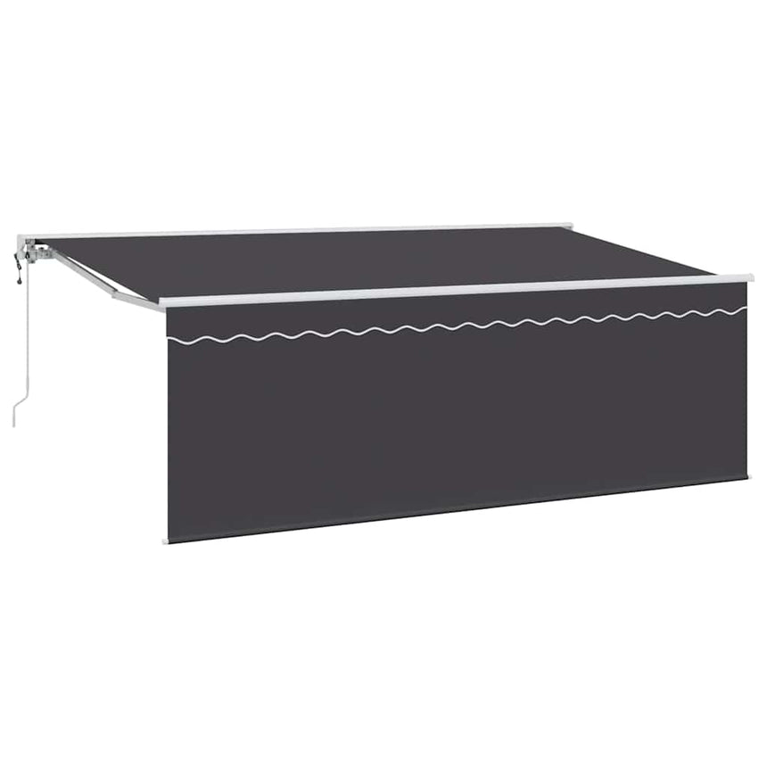 Inklapbare Luifel Antraciet 350 X 200 Cm Polyester En Aluminium Anthraciet (Anthraciet Frame)