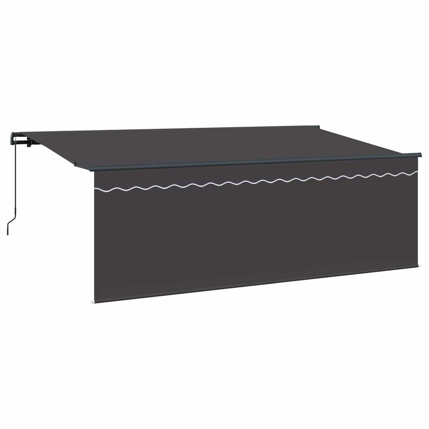 Inklapbare Luifel Antraciet 350 X 200 Cm Polyester En Aluminium Anthraciet (Anthraciet Frame)
