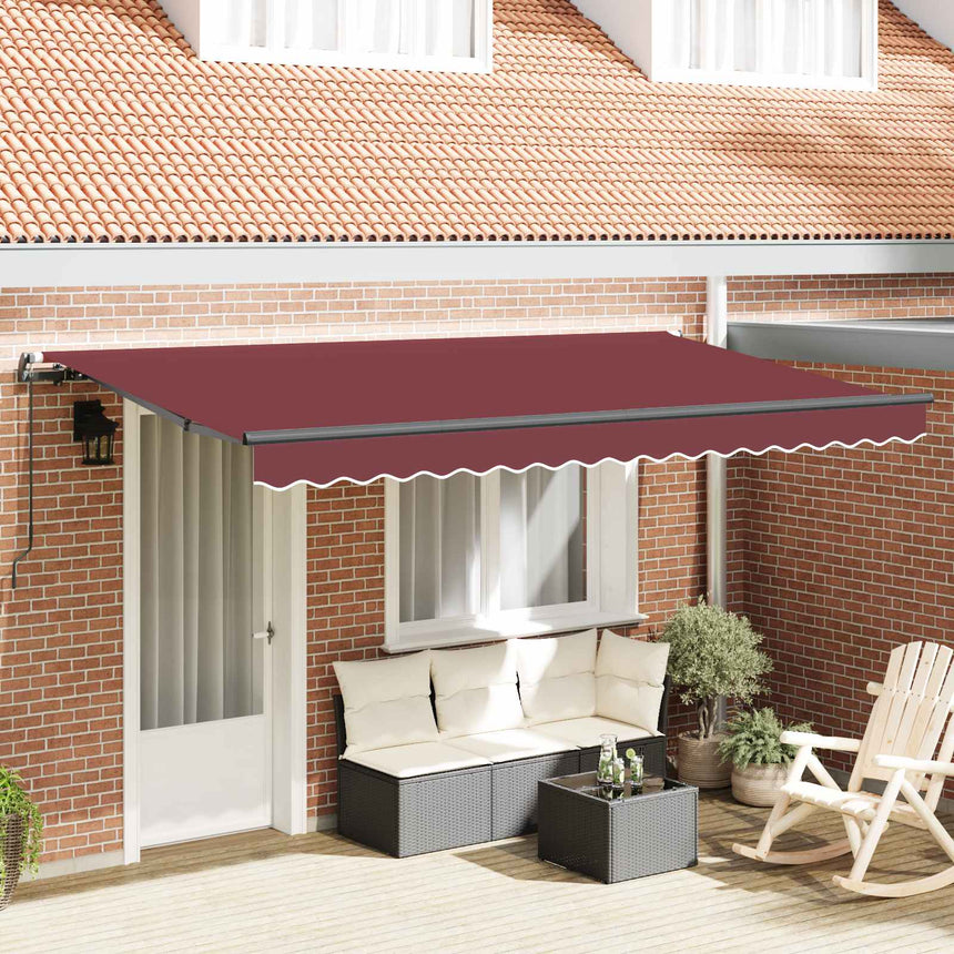 Inklapbare Luifel Bordeauxrood 250 X 200 Cm Stof Bordeaux (Anthraciet Frame)