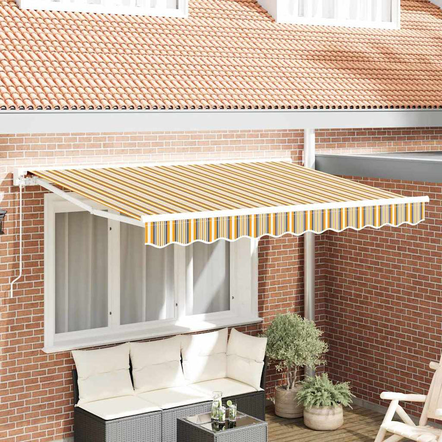 Zonnescherm Frame En 250 X 200 Cm Geel En Grijs (Wit Frame)