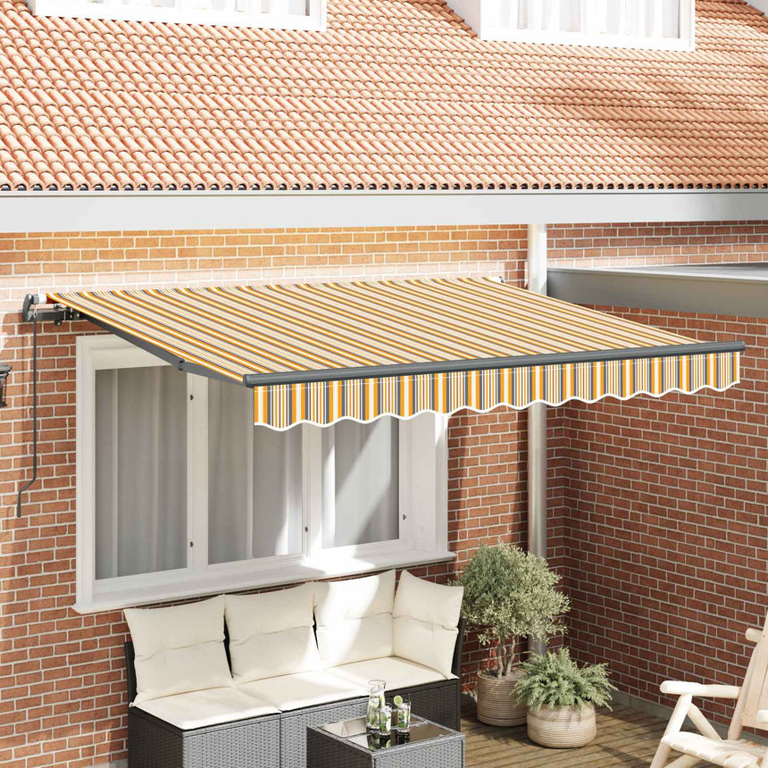 Inklapbare Luifel En 250 X 200 Cm Stof Geel En Grijs (Anthraciet Frame)