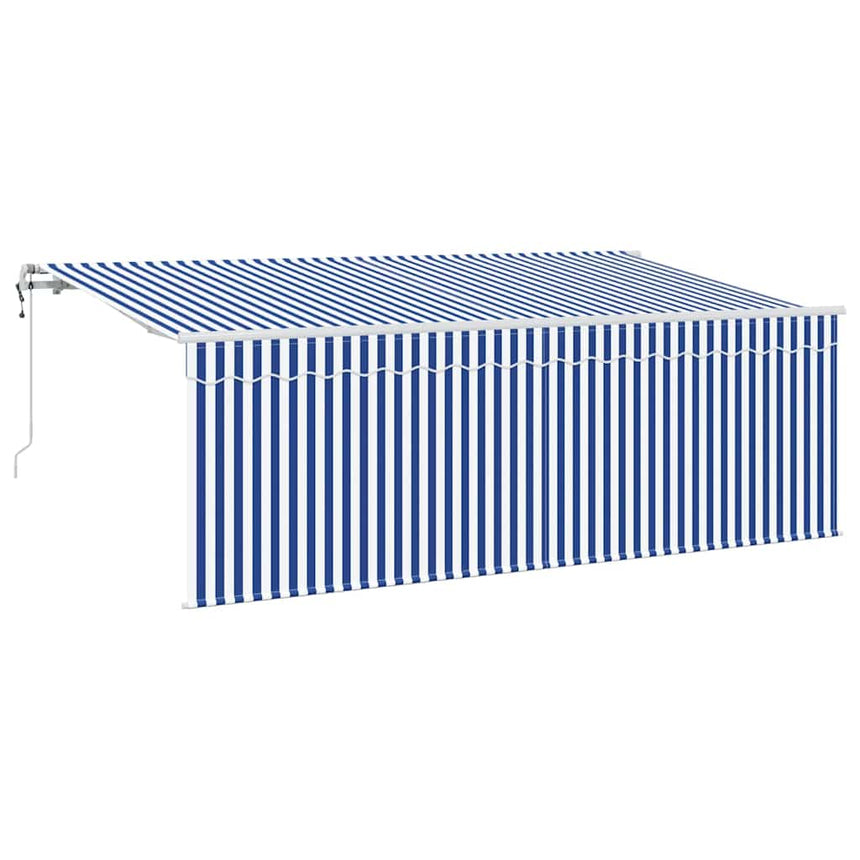 Inklapbare Luifel Blauw En Wit 400 X 200 Cm Crème (Anthraciet Frame)