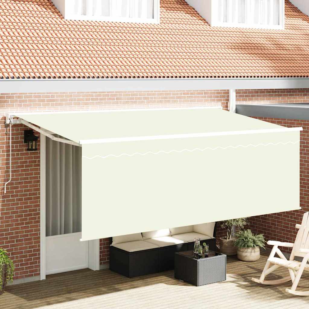 Inklapbare Luifel Crème 400 X 200 Cm Polyester En Aluminium Crème (Anthraciet Frame)