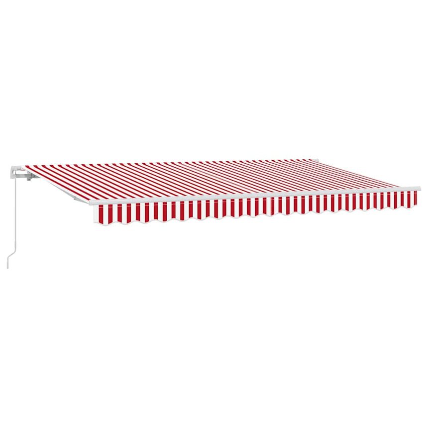 Inklapbare Luifel 400 X 200 Cm Stof Rood En Wit (Wit Frame)