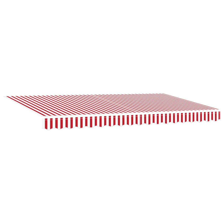 Inklapbare Luifel 400 X 200 Cm Stof Rood En Wit (Anthraciet Frame)