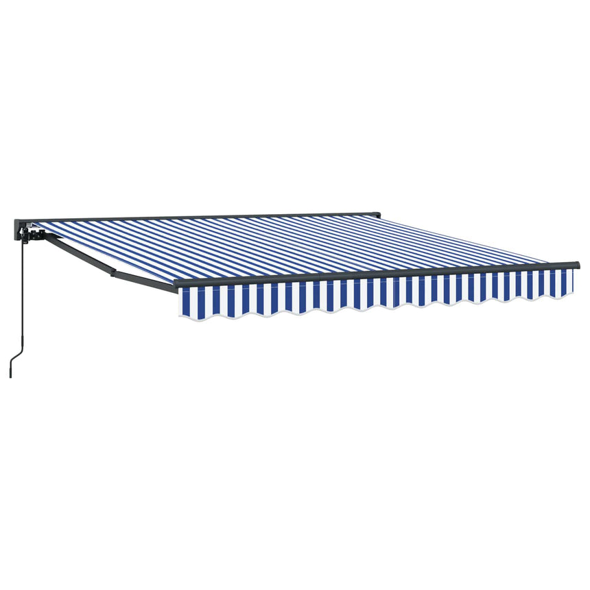 Zonnescherm Frame En 300 X 250 Cm Blauw En Wit (Anthraciet Frame)
