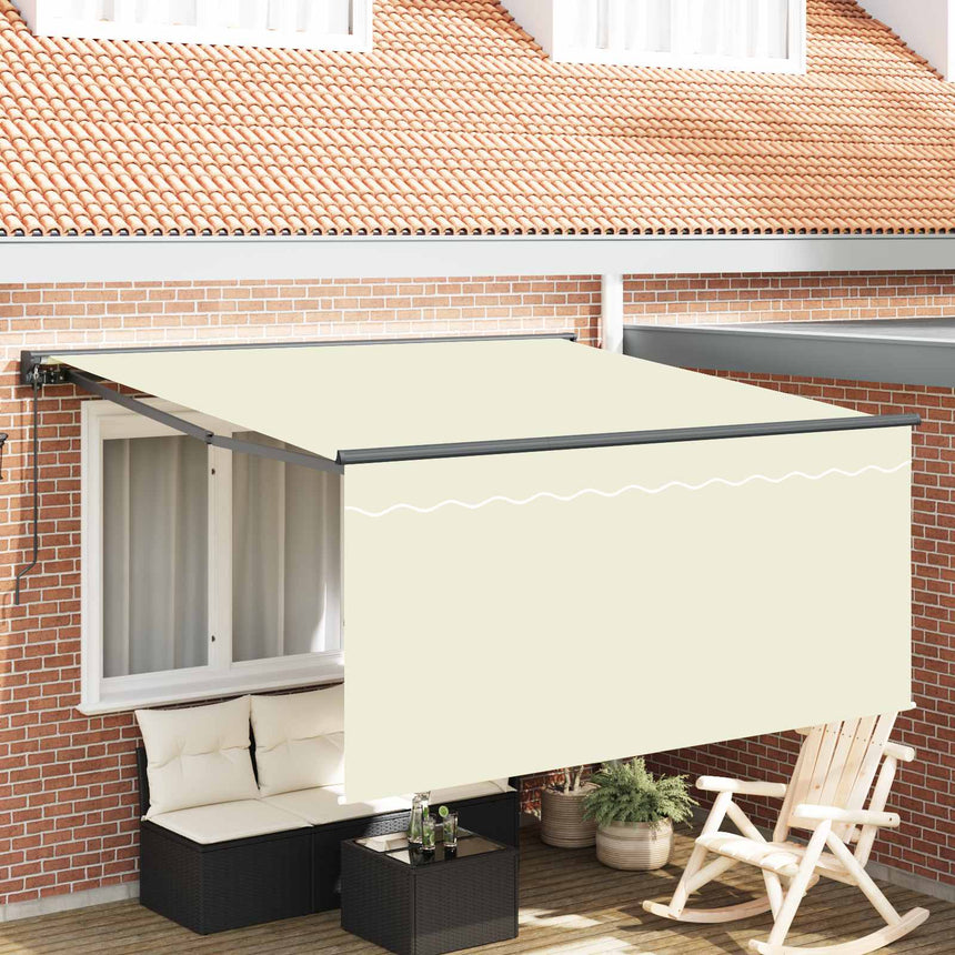 Inklapbare Luifel Crème 300 X 250 Cm Polyester En Aluminium Crème (Anthraciet Frame)