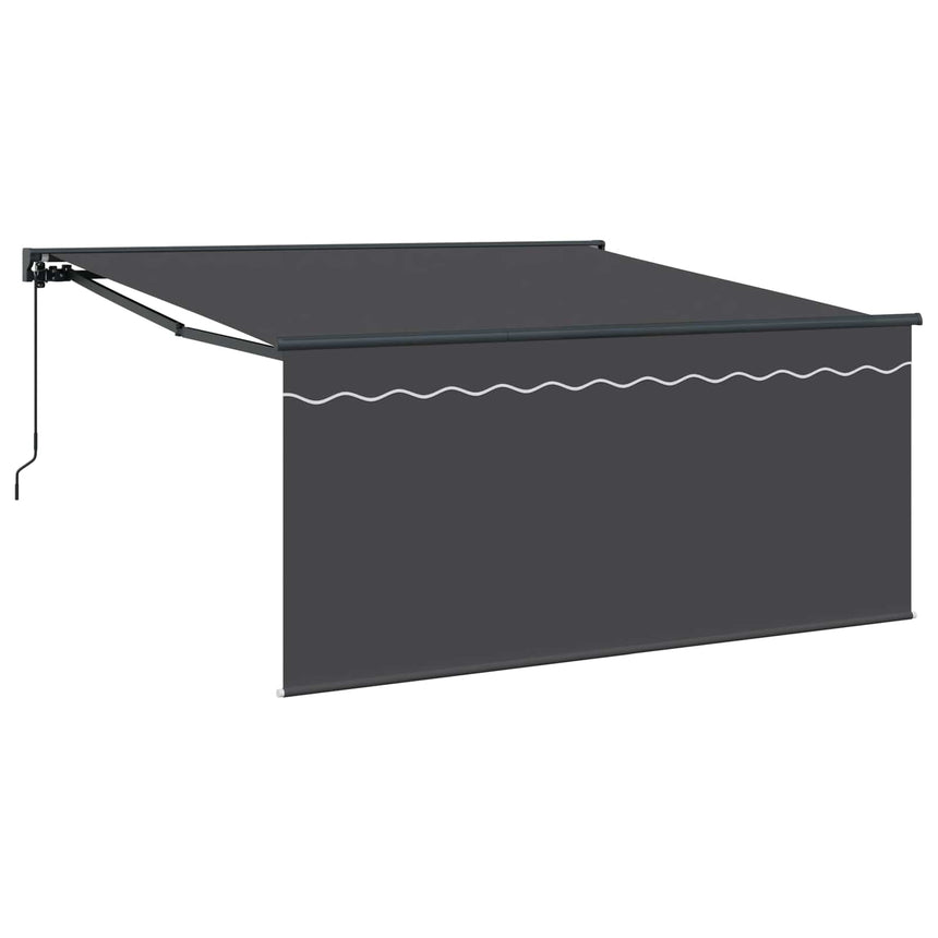 Inklapbare Luifel Antraciet 300 X 250 Cm Polyester En Aluminium Anthraciet (Anthraciet Frame)