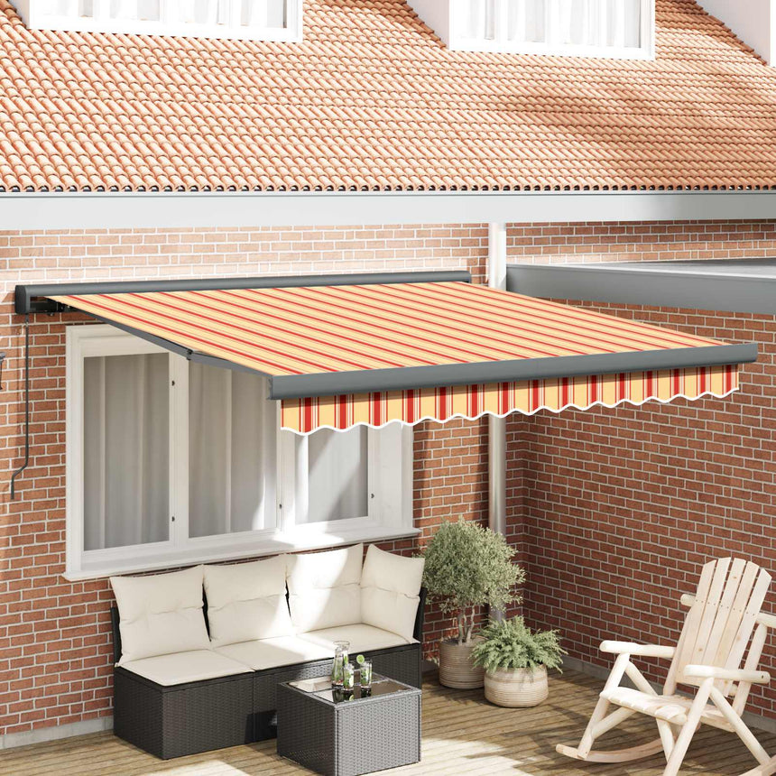 Uitschuifbare Luifel Geel En Oranje Geel/Oranje/Wit