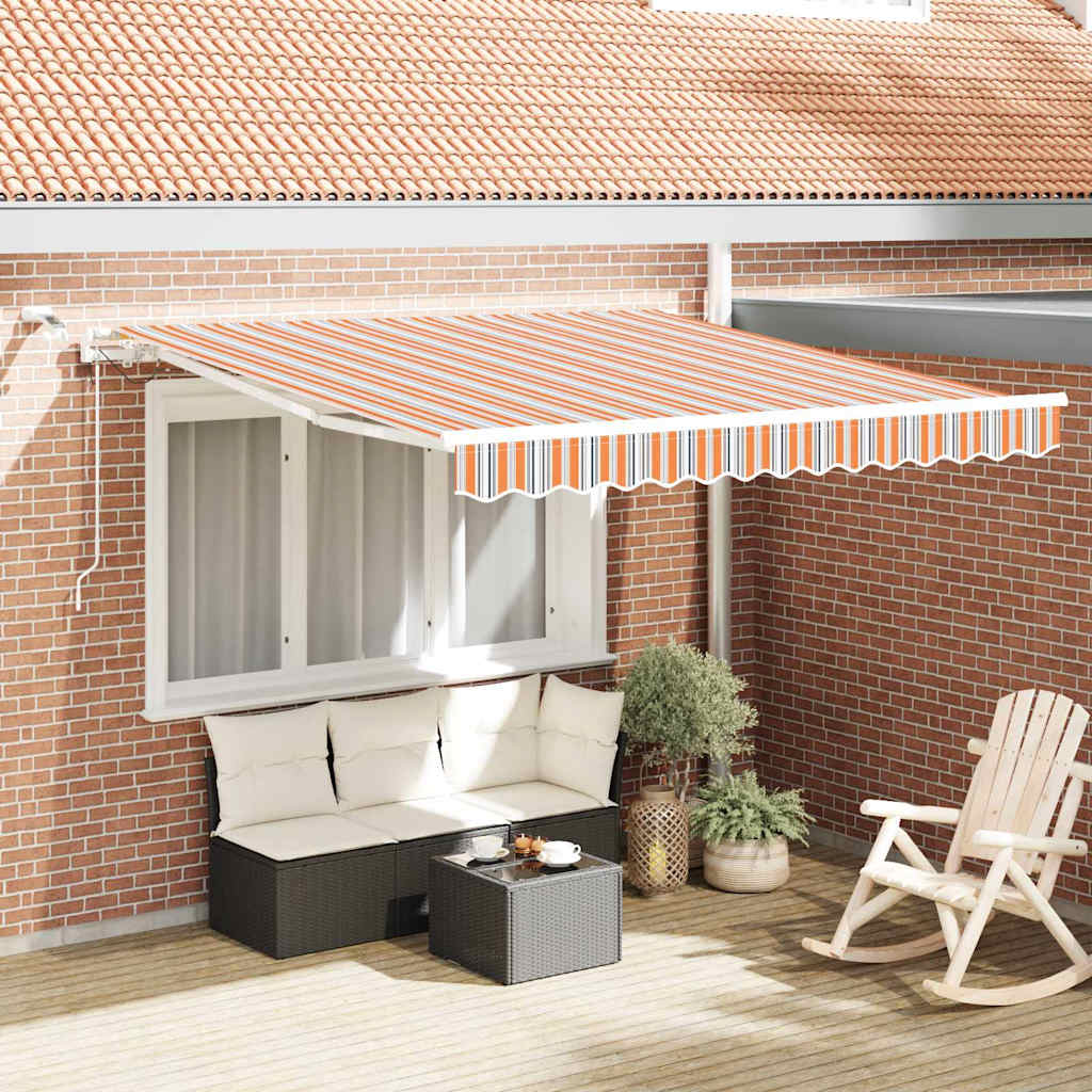 Uitschuifbare Luifel Meerkleurig Polyester Oranje/Grijs/Blauw/Wit
