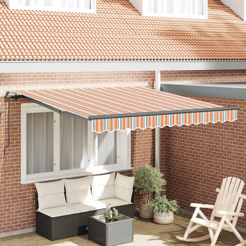 Uitschuifbare Luifel Meerkleurig Oranje/Grijs/Blauw/Wit