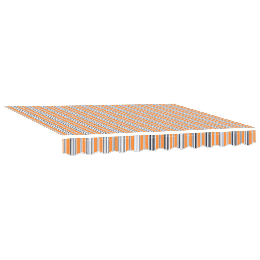 Uitschuifbare Luifel Meerkleurig Stof En Aluminium Oranje/Grijs/Blauw/Wit