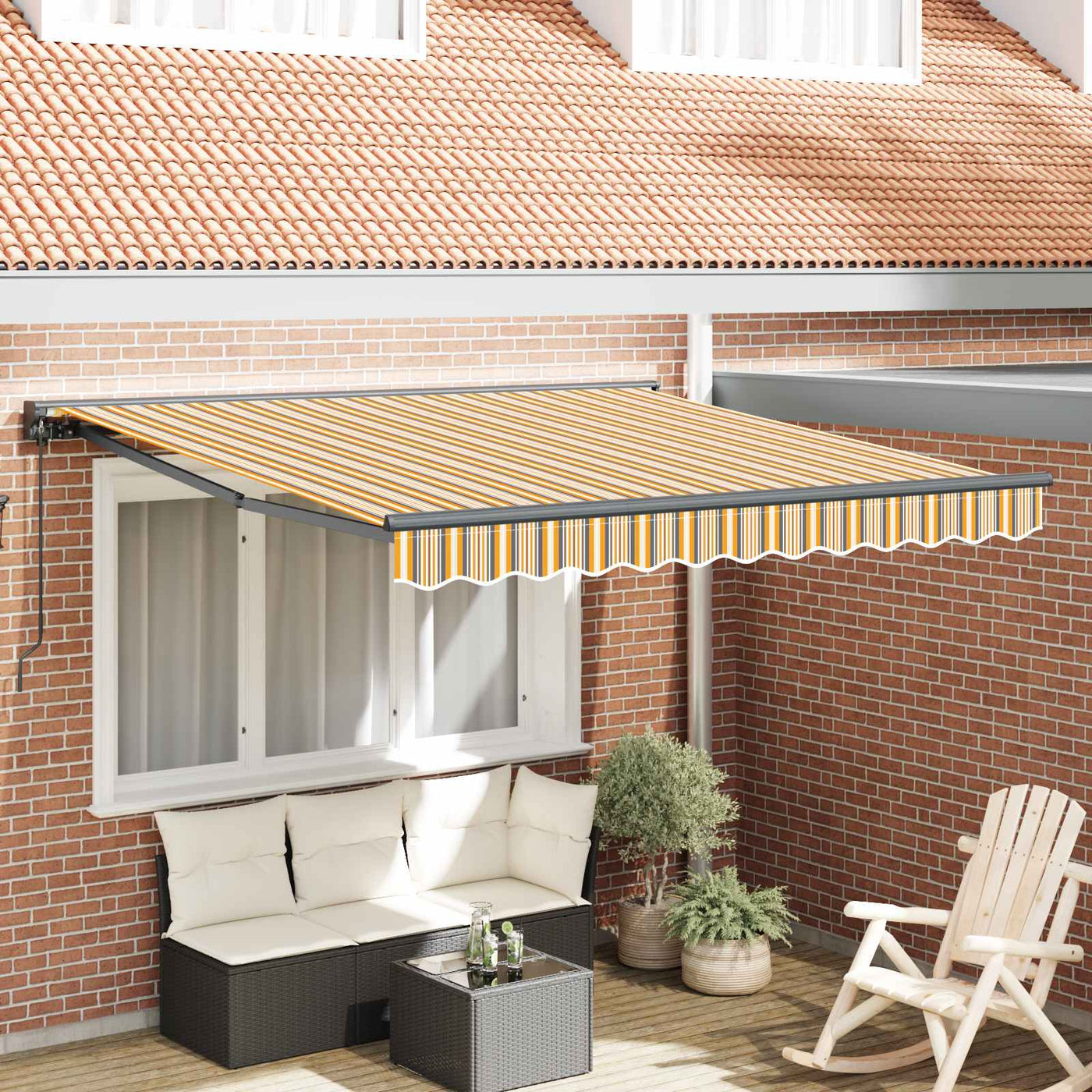 Zonnescherm Frame En 300 X 250 Cm Geel En Grijs (Anthraciet Frame)