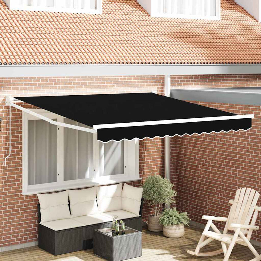 Uitschuifbare Luifel Zwart 300 X 250 X 165 Cm Zwart (Wit Frame)