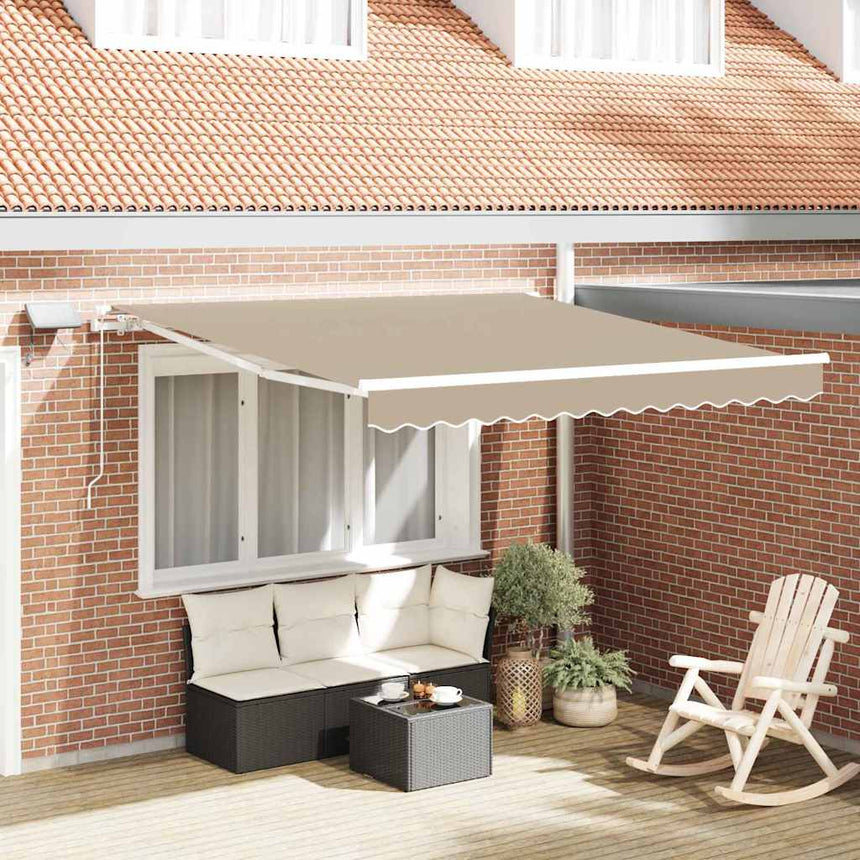 Uitschuifbare Luifel Stof En Aluminium Beige