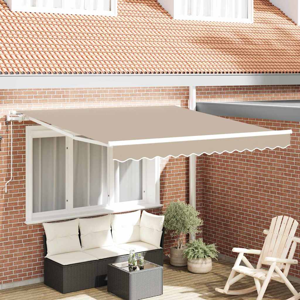 Uitschuifbare Luifel Stof En Aluminium Beige