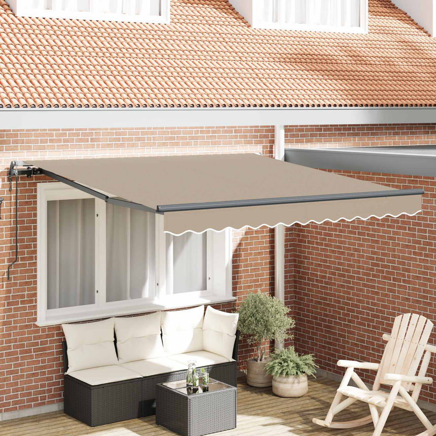 Uitschuifbare Luifel Stof En Aluminium Beige