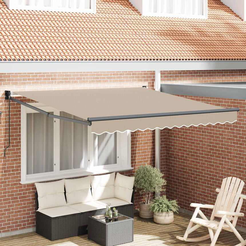 Uitschuifbare Luifel Beige 300 X 250 X 165 Cm Beige (Anthraciet Frame)